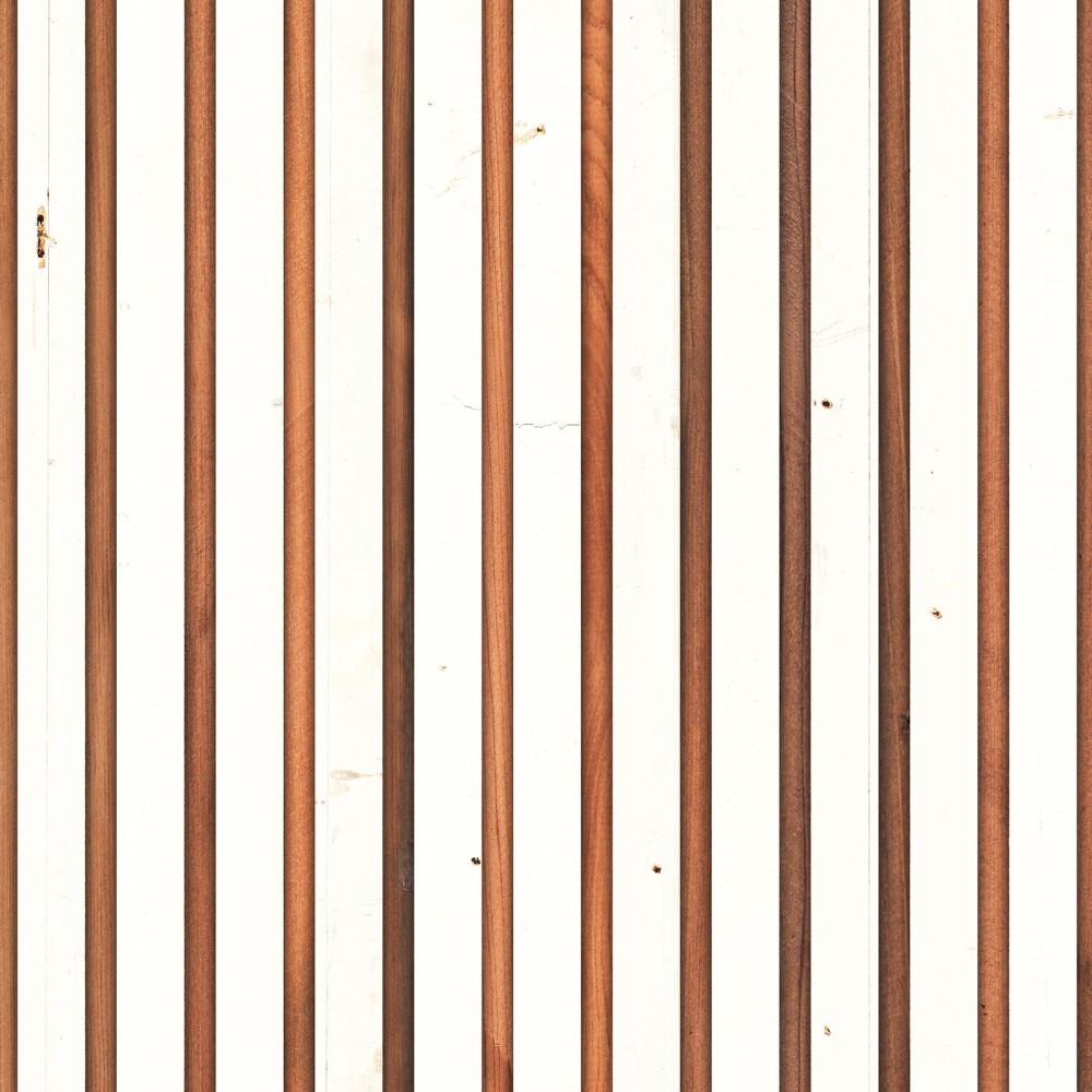 NLXL / White on teak Timber Strips / TIM-03
