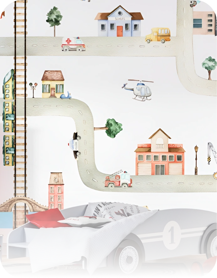 Building thmed wallpaper by Olive Robinson