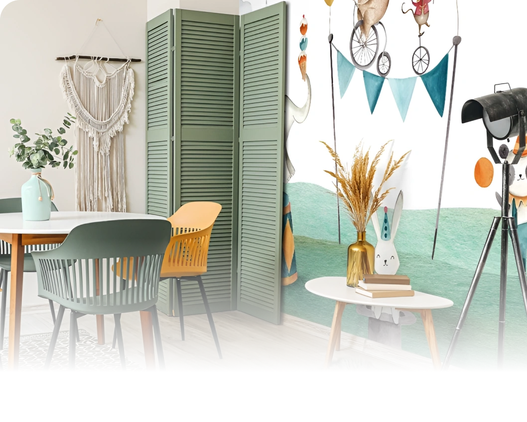 Circus themed wallpaper look stunning in kids area