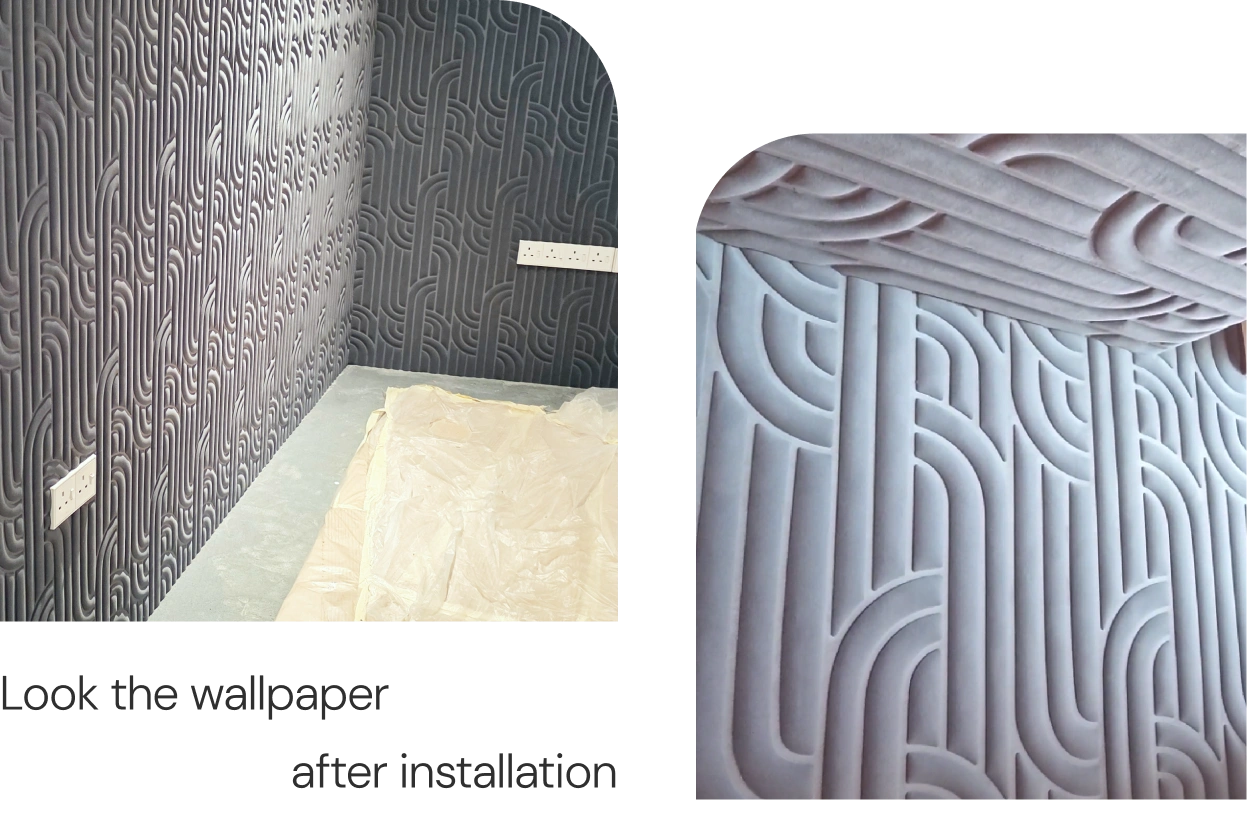 Look the detail of installation wallpaper