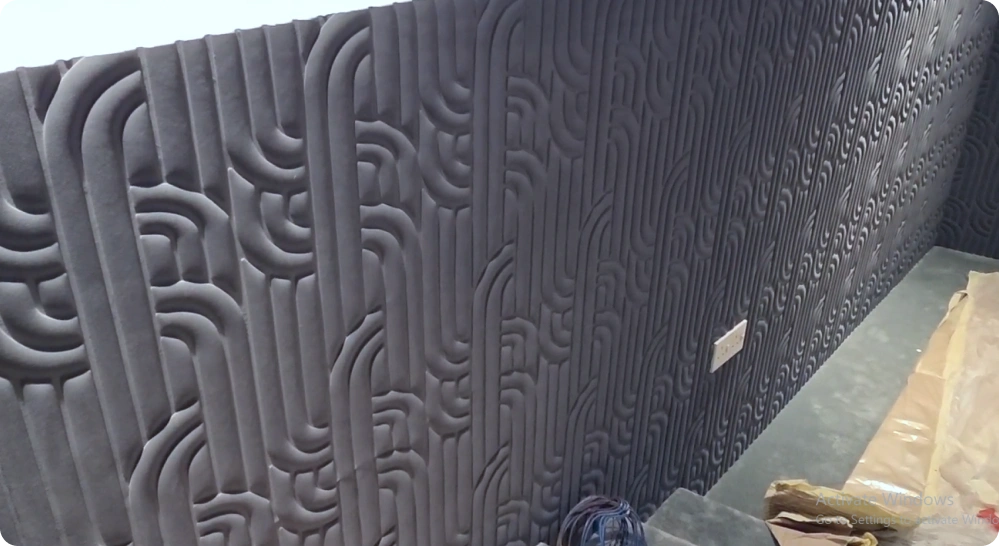 Side wall after texture wallpaper installation