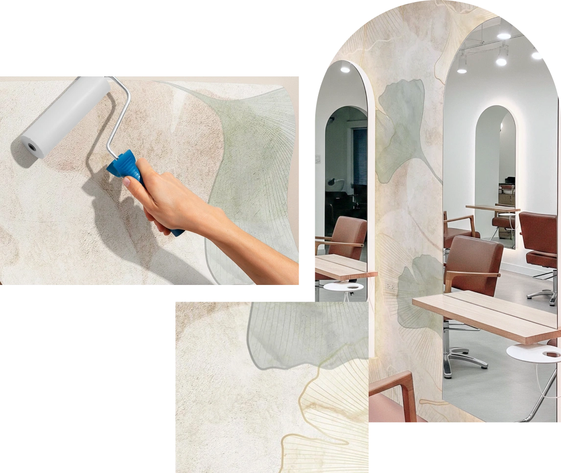 Detail and precision of wallpaper installation