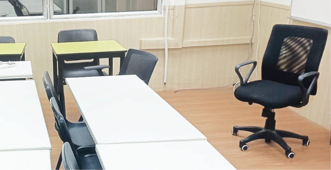 Classroom Installation with wall and floor