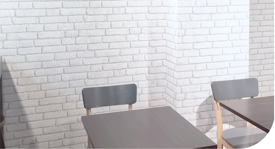 Other side of Coffee Shop with Wallpaper Brick