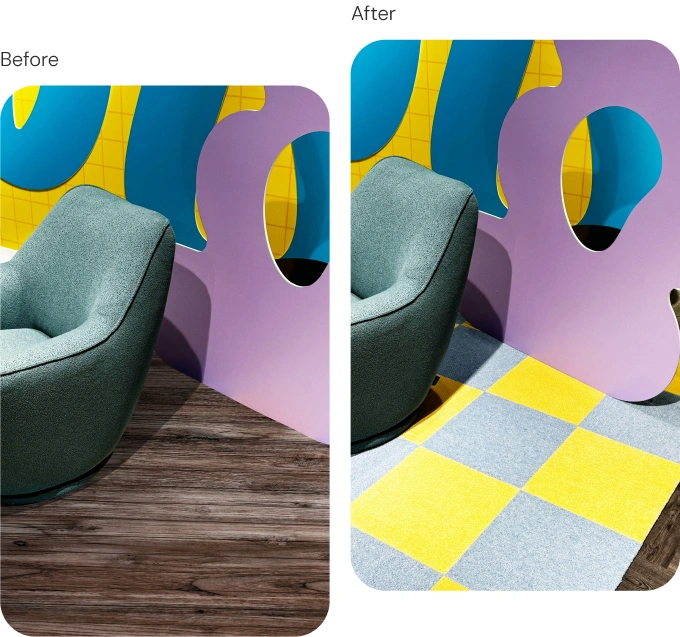 Before After Tile Carpet Installation