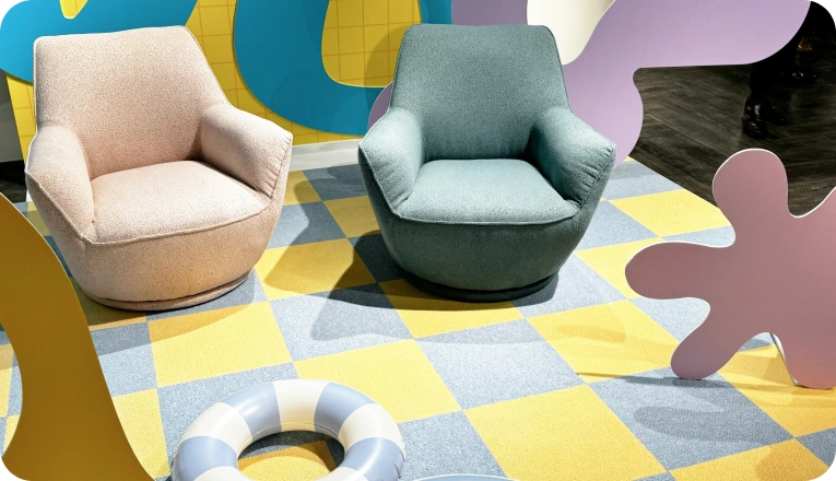 Colorful Carpet Tile Installation Project by Honpo