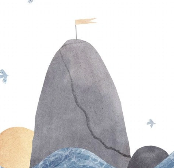 Detail of wallpaper mural kids