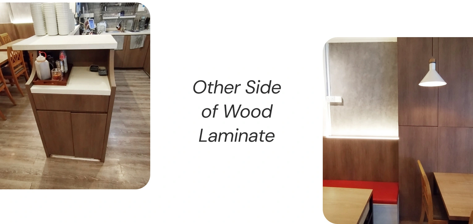 Furniture laminate at korean resto