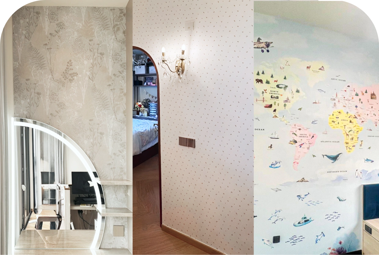 Mixing Wallpaper Installation for Singapore Home