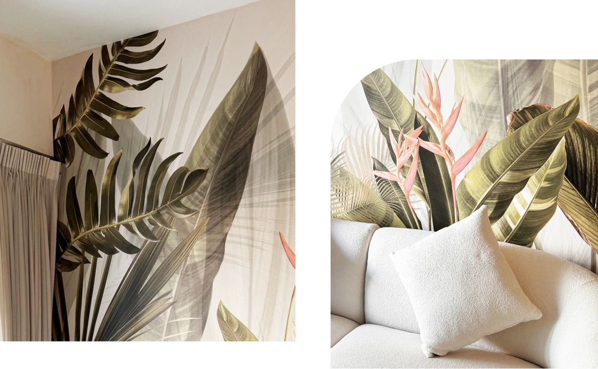 Side of wallpaper installation by Honpo