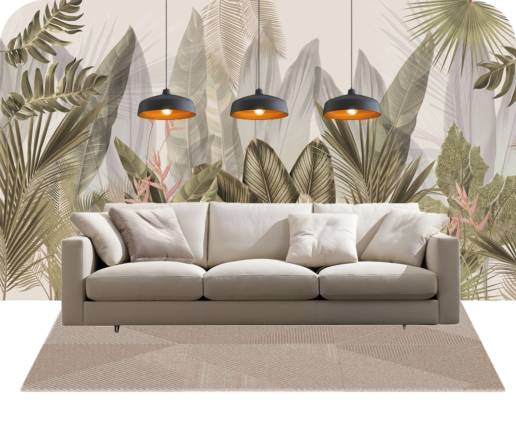 Stunning Home with Modern Tropical Wallpaper