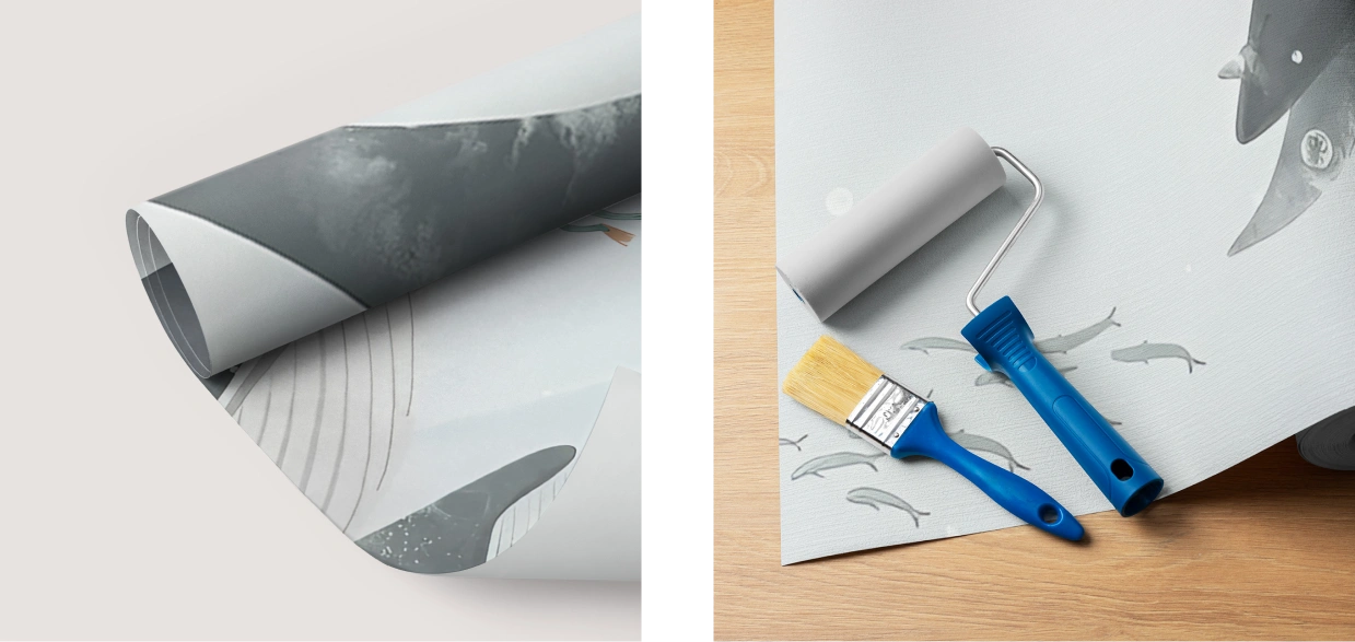 Look the detail of roll wallpaper