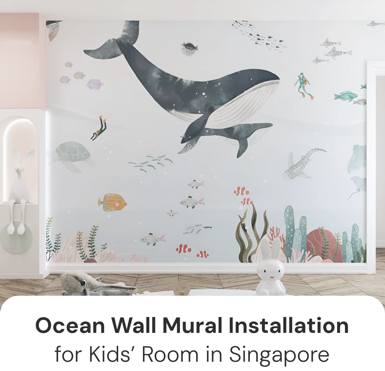 Ocean Wall Mural Installation