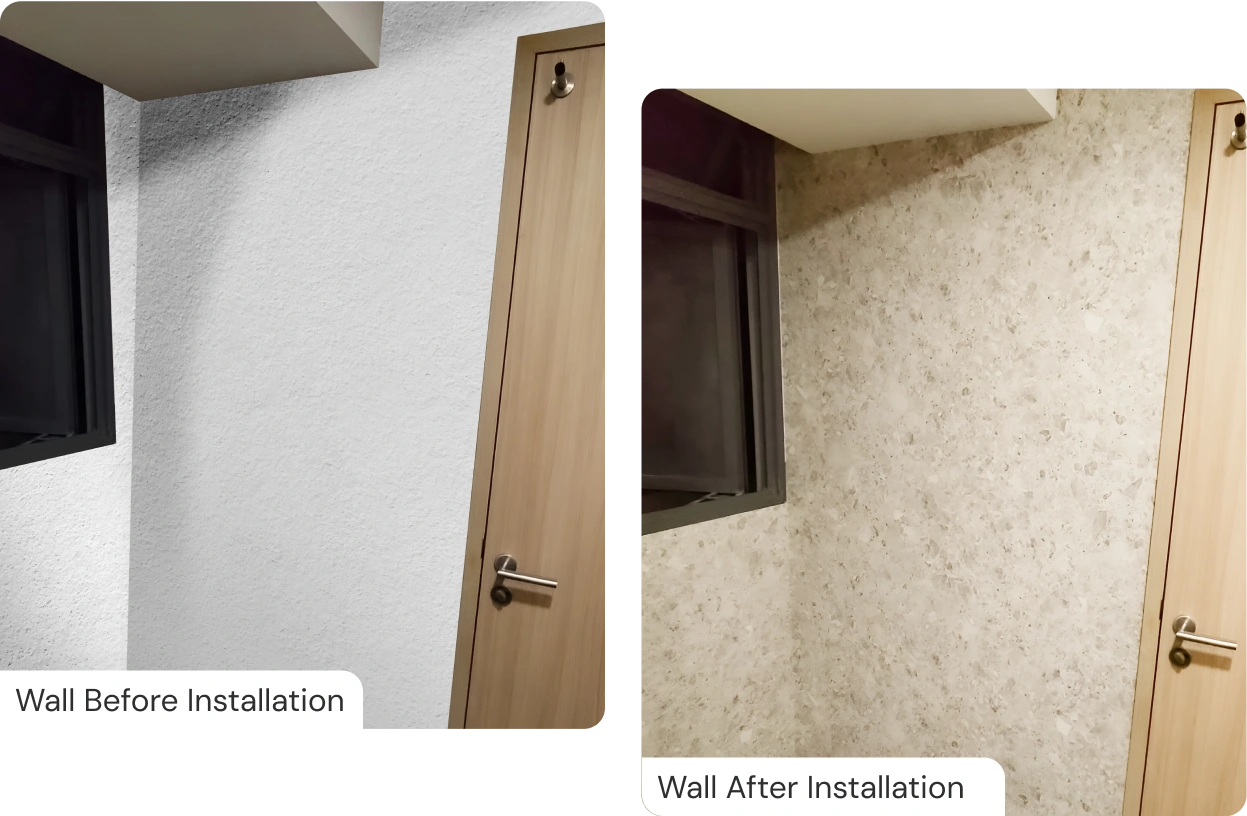 Wall before after first installation