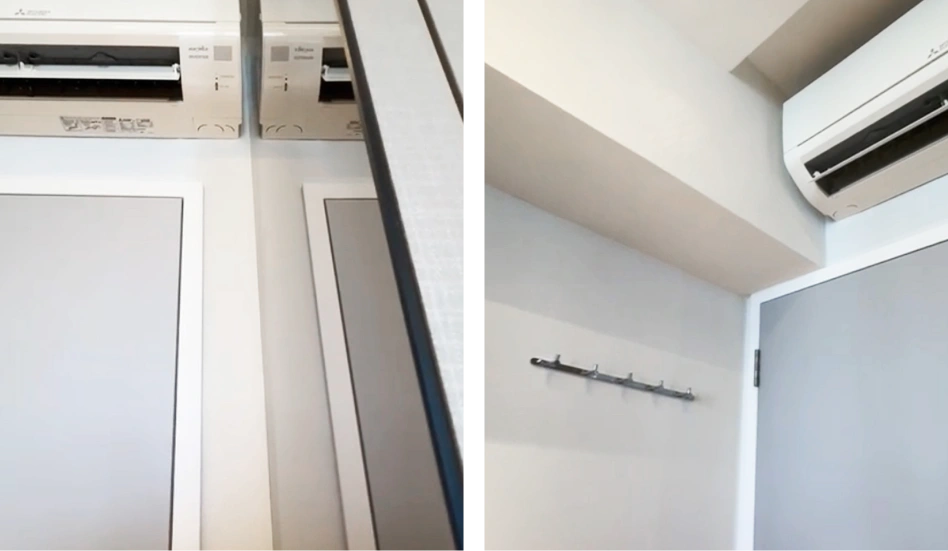 Wall side after installation wallpaper