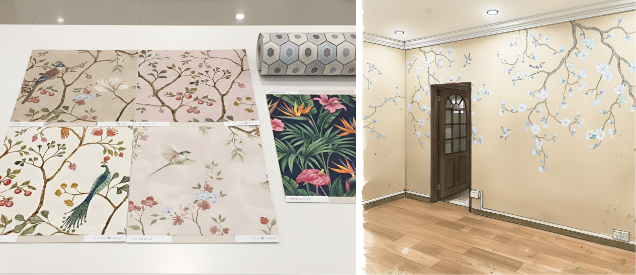 Sample swatch and skecth room