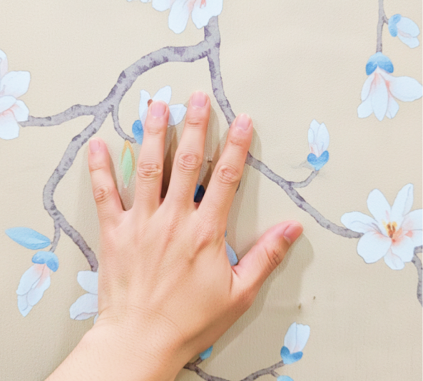 hand touch the wallpaper