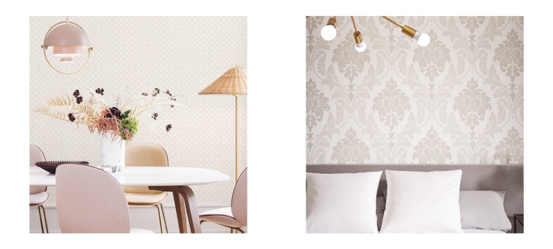 Damask wallpapers aim to replicate the texture of authentic fabric