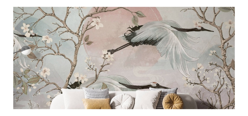 Honpo offers selections that mimic imperialistic interiors from Japanese wallpaper and murals
