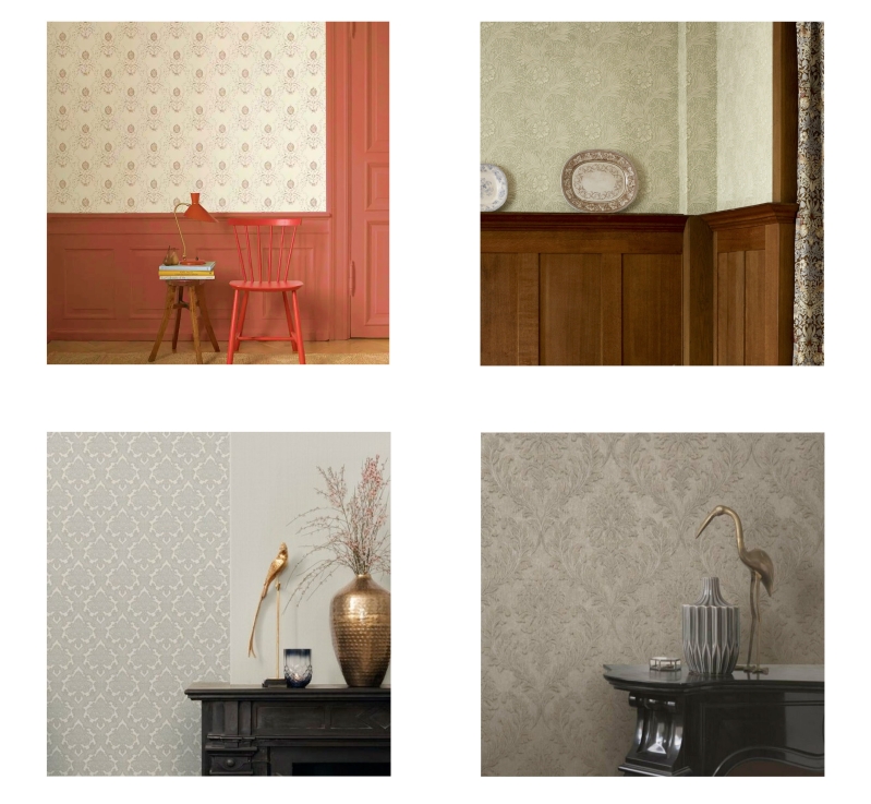 Damask wallpaper can be easily applied in both a Georgian themed home, and a contemporary interior.