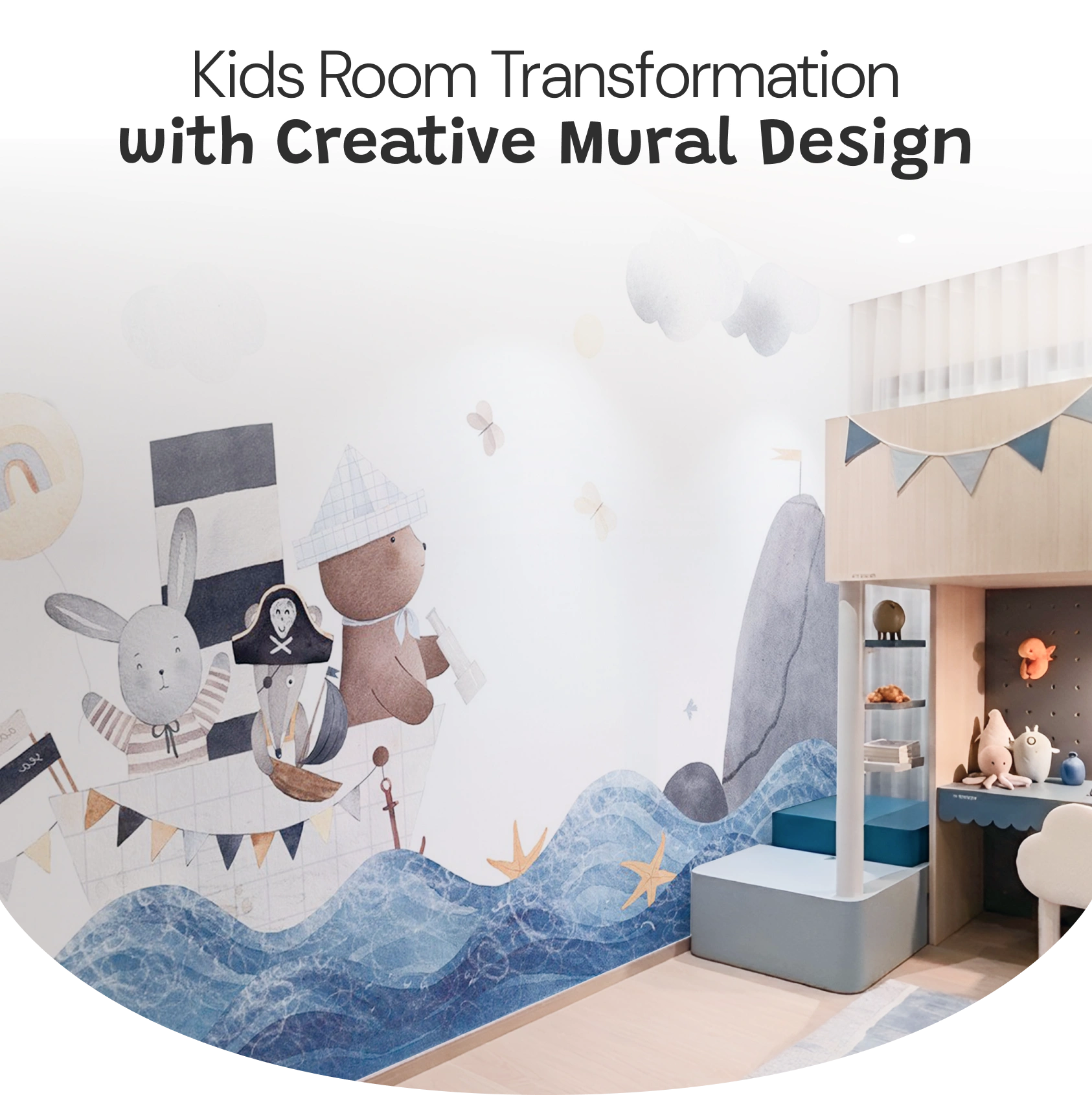 Kids Room Wall makeover with honpo