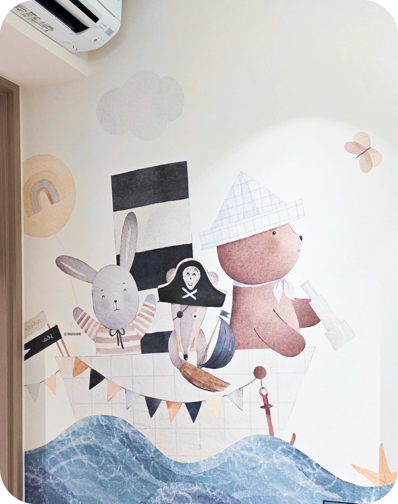 Kids room wall detail