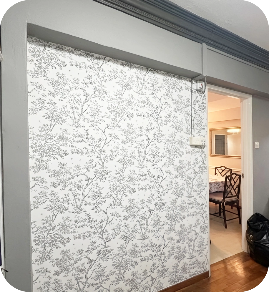 After wallpaper installation