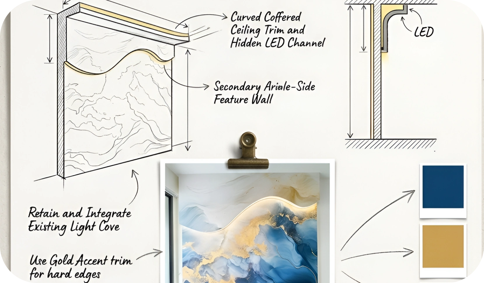 Mooboard of wallpaper makeover