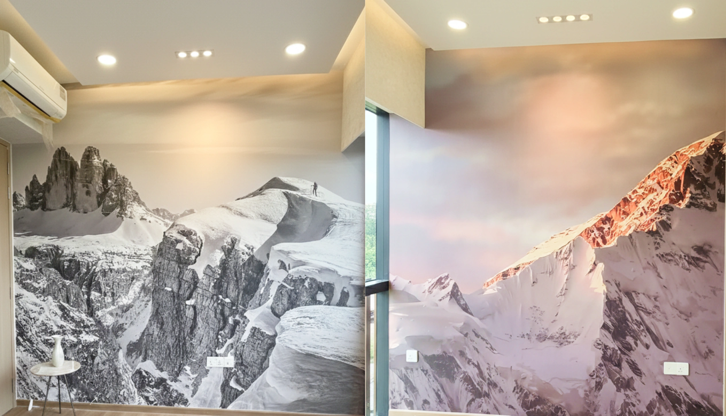 Artistic room mural mountain