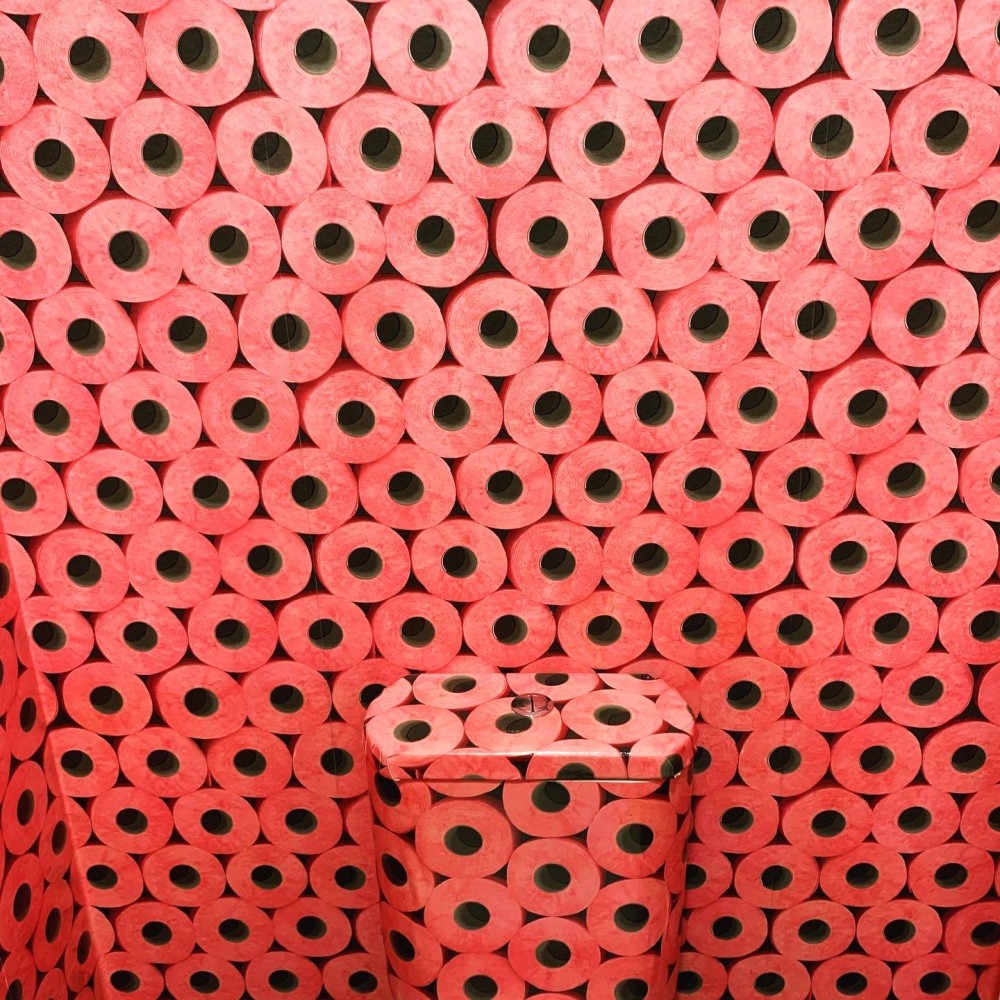 KOZIEL | Pink Toilet Paper Rolls Wallpaper | TS 8889-02