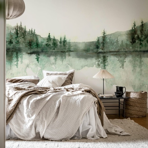 Watercolor Landscape, Forest Green