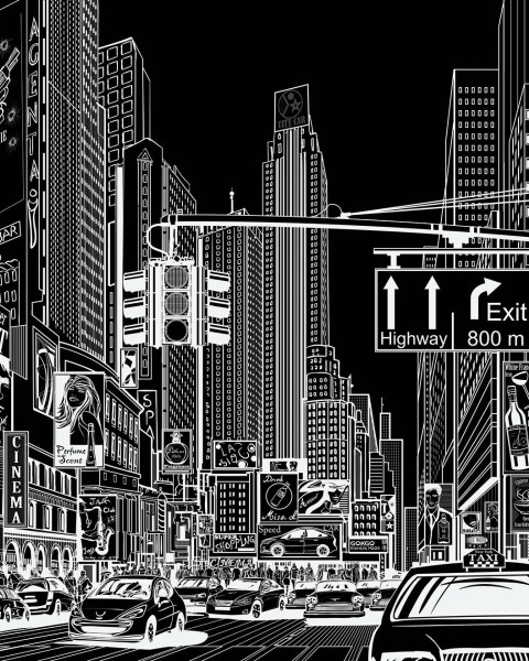 CARTOON CITY, BLACK