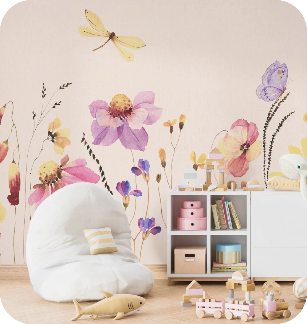 Big Floral mural wallpaper is perfect choice