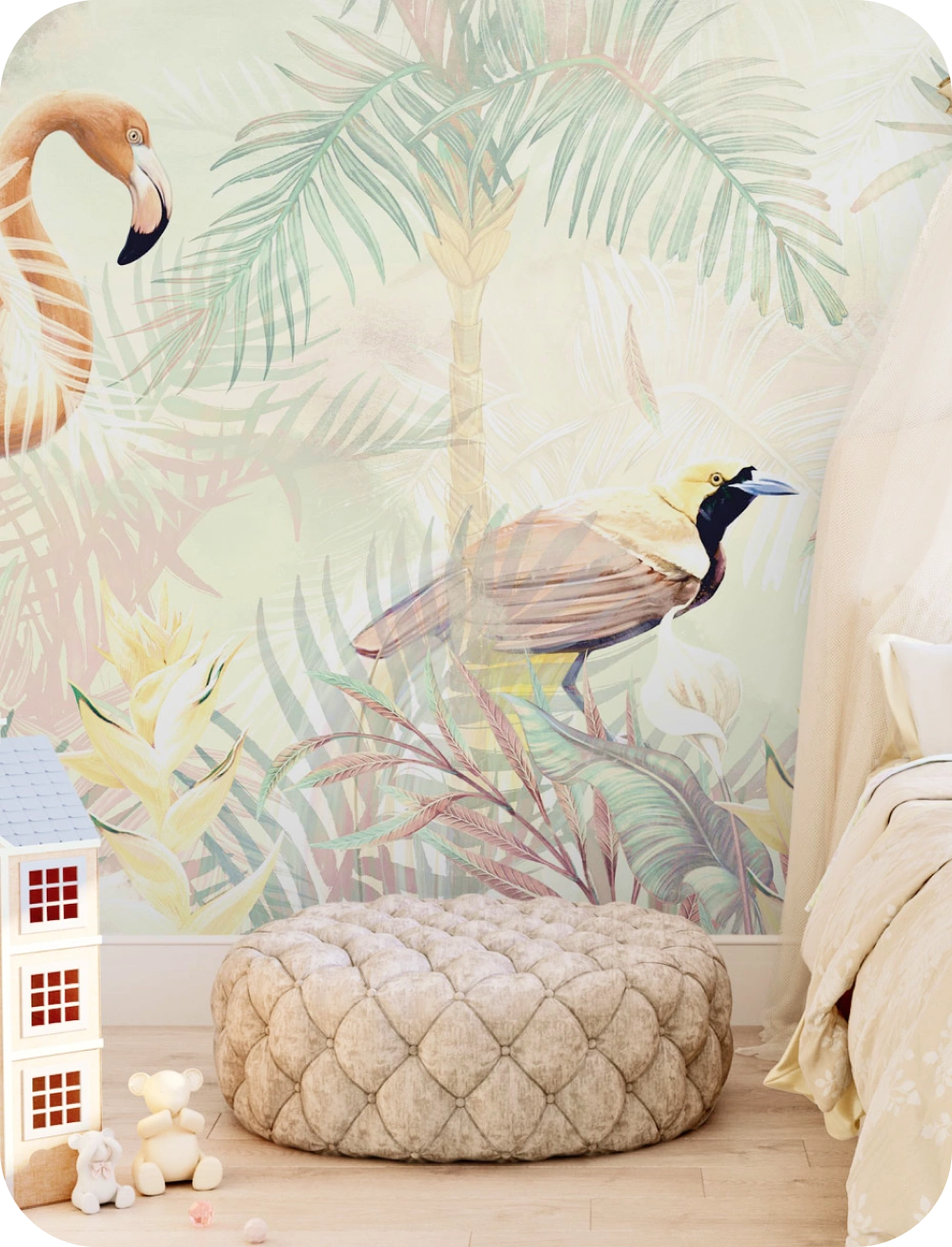 Soft elegant wallpaper mural by Rimura kids
