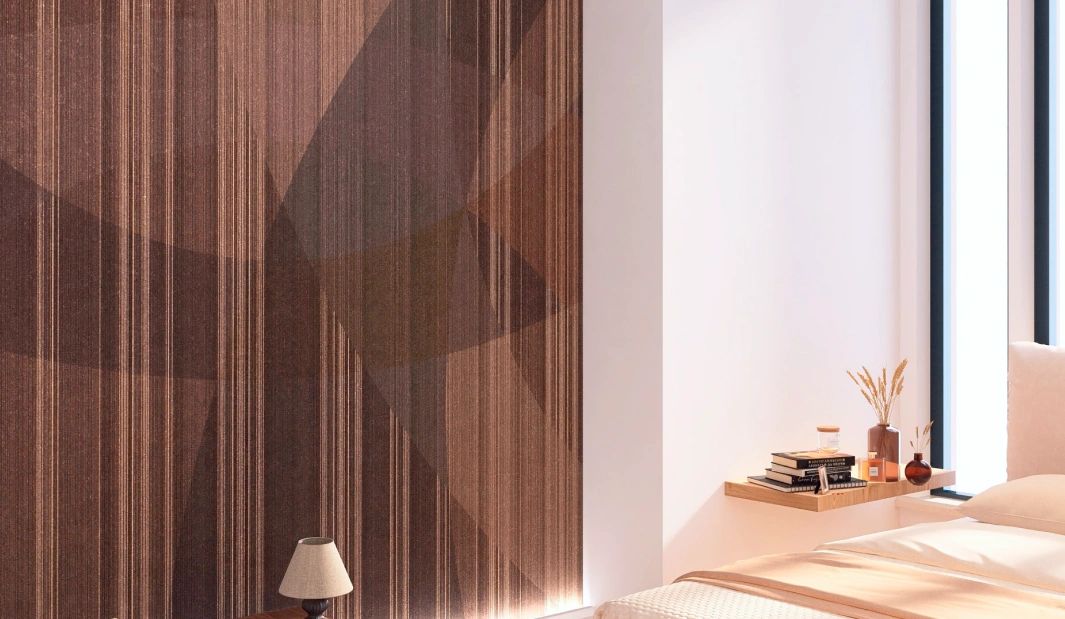 Brown Stripe wallpaper look elegant at bedroom area