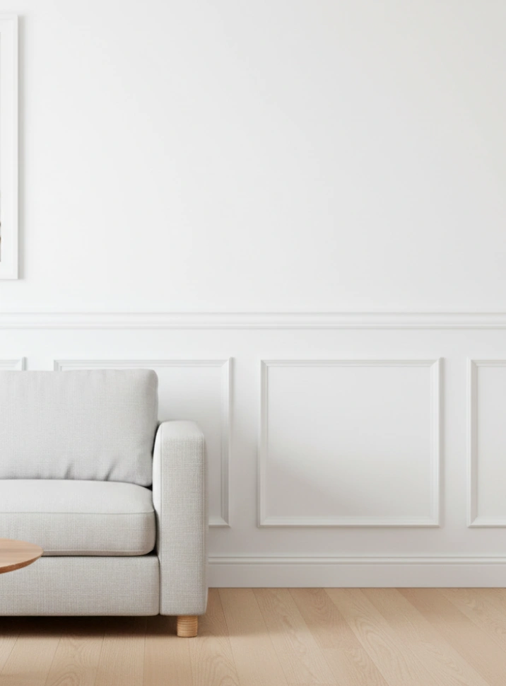 Living room wainscoting wall