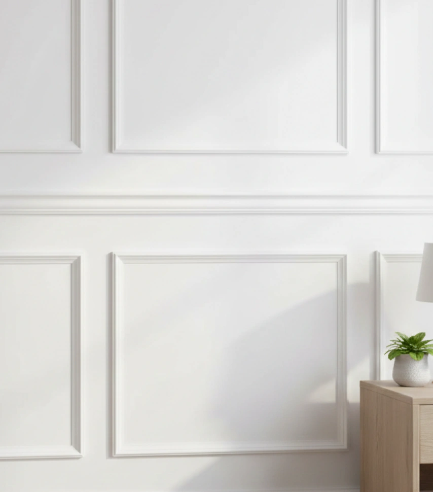 Wall makeover with wainscoting