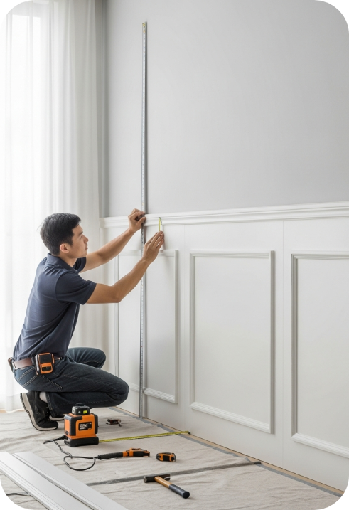 Instaling wainscoting