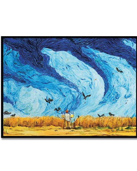 Frame - Crows fly in the wheat field