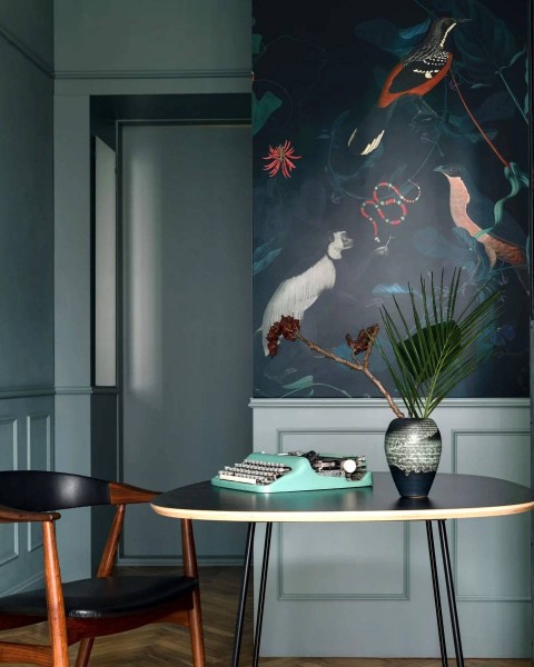 Wallcolors | Teal Blue Garden Wallpaper
