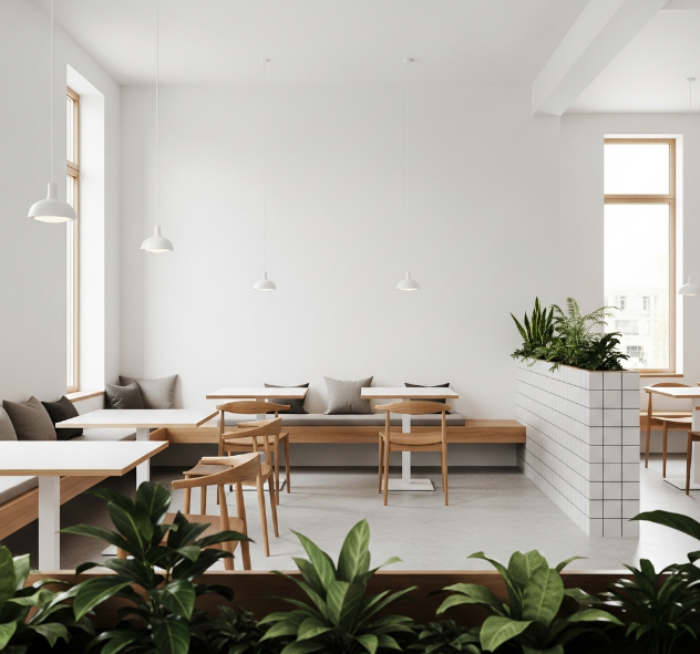 Minimalist cafe white paint