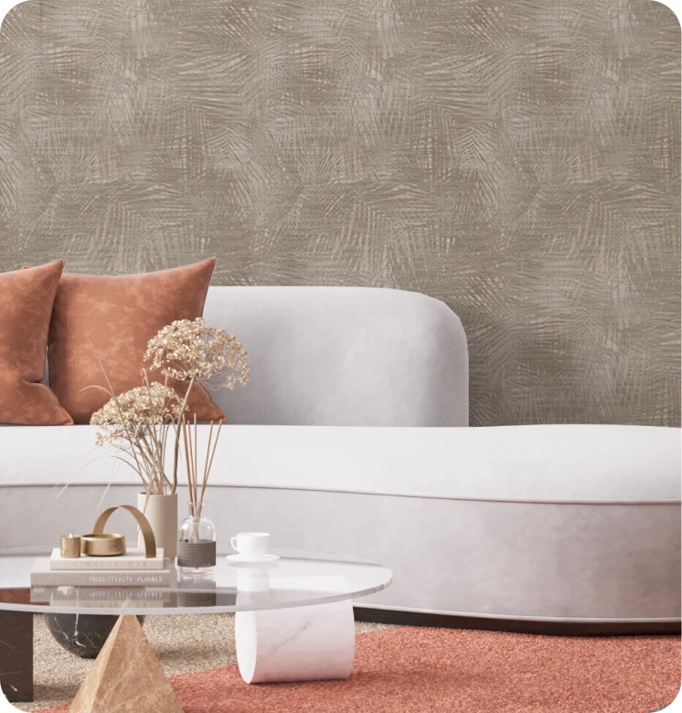Brown Leafes Wallpaper for your living room