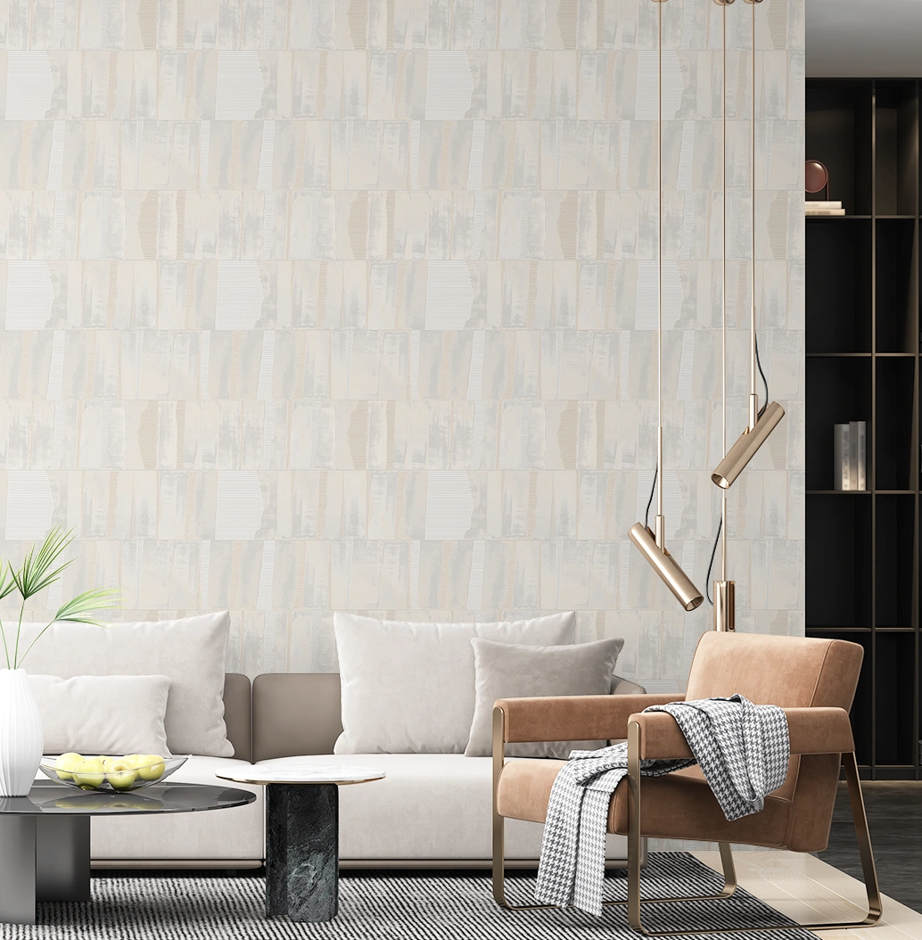 Grey Textured wallpaper for living room space