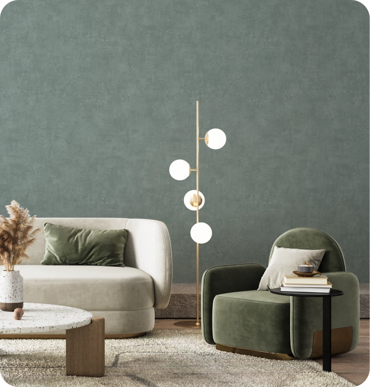 Minimalis Green Concrete Wallpaper