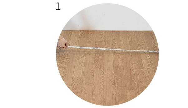 Measure the size of your room and decide how you want to align the cushion vinyl sheet
