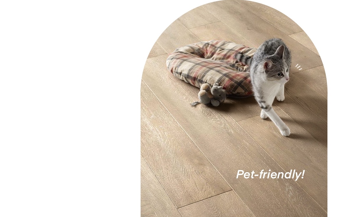 Our sheet vinyl flooring is suitable for pets and children alike