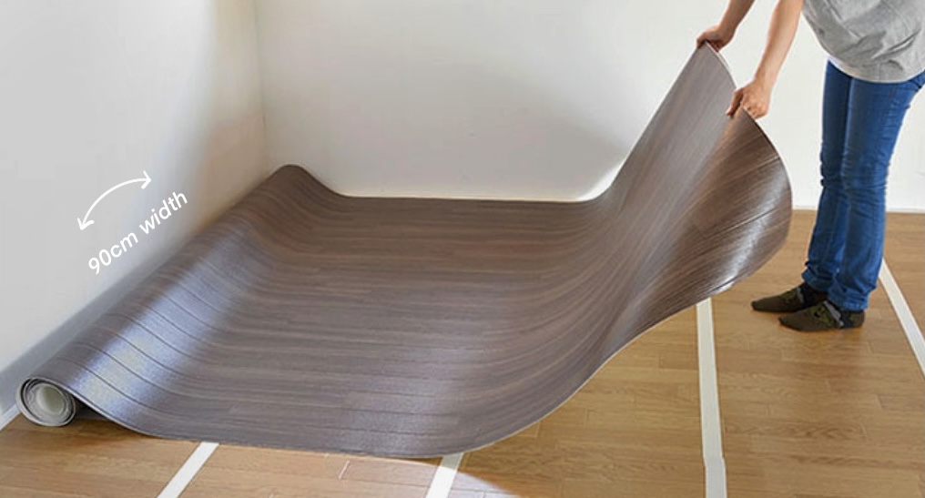 The Japanese soft sheet vinyl flooring is 90cm wide