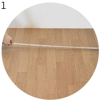 Measure the size of your room and decide how you want to align the cushion vinyl sheet