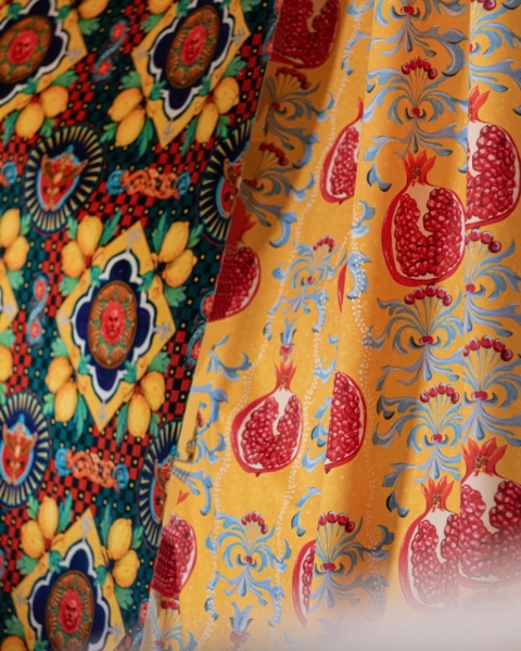MINDTHEGAP | LA DOLCE VITA | Fabric | MELAGRANATA Limone Cotton Satin