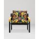MINDTHEGAP | LA DOLCE VITA | DUNHILL CHAIR | AMALFI Blue velvet and YUZU YELLOW matte leather